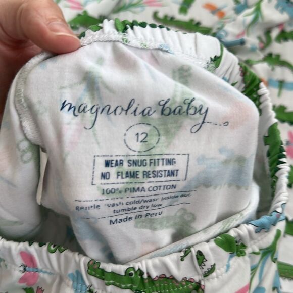 Magnolia Baby Pajama Set with Alligator Print 100% Pima cotton - Picture 4 of 4